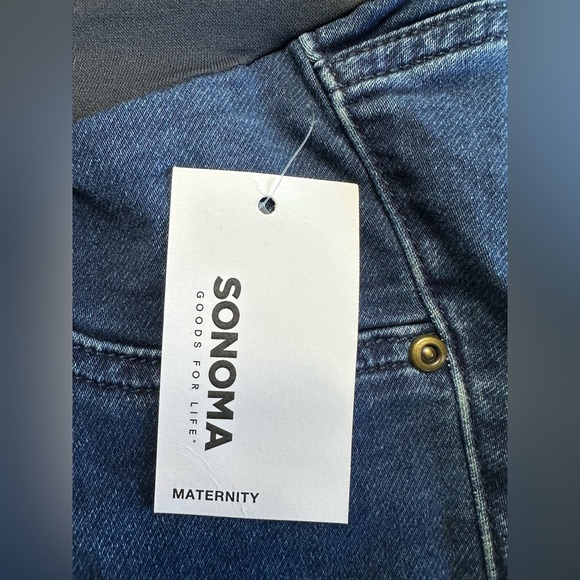 Sonoma Maternity Dark Wash Full Coverage Belly Band Jeggings NWT Size Ma… - Picture 9 of 13